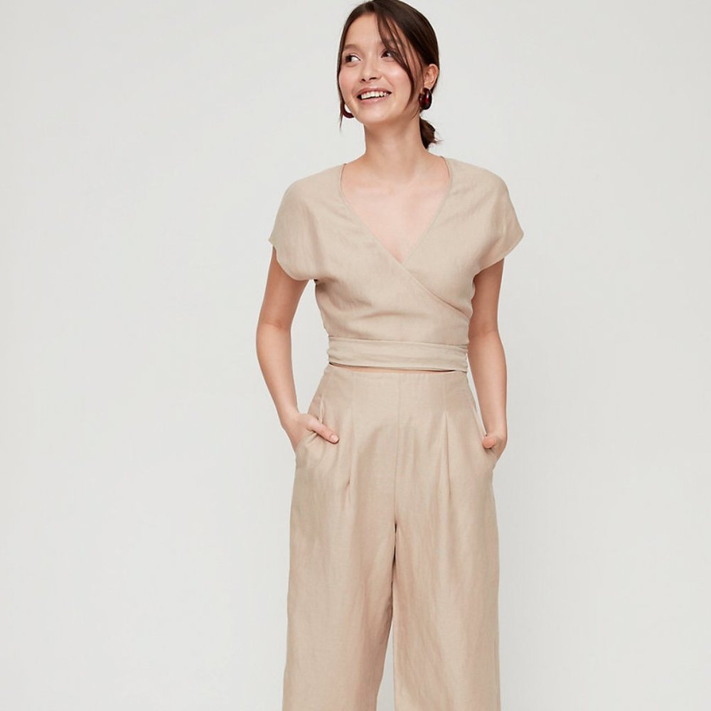 Aritzia Wilfred Linen Brax Jumpsuit